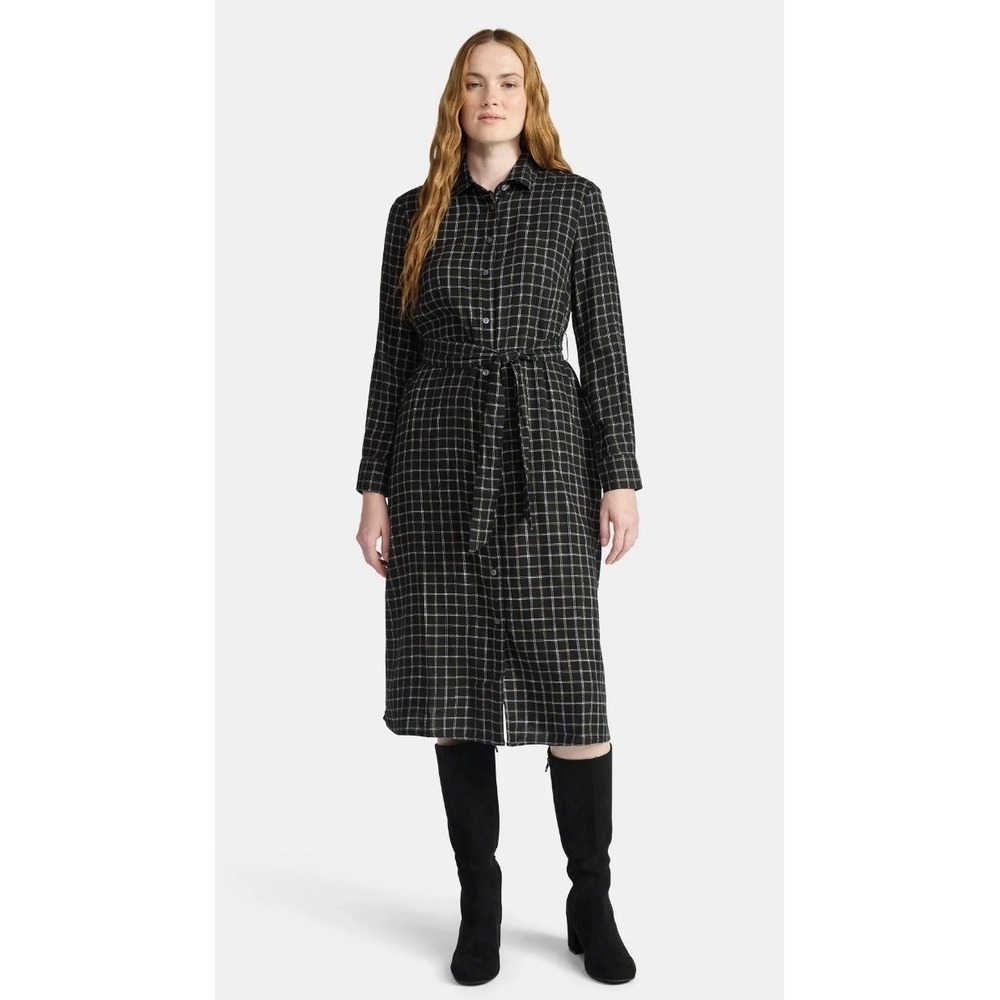 Time and Tru-Women's-Plaid Shirt Dress-Long Sleeves-Size XS-NWT